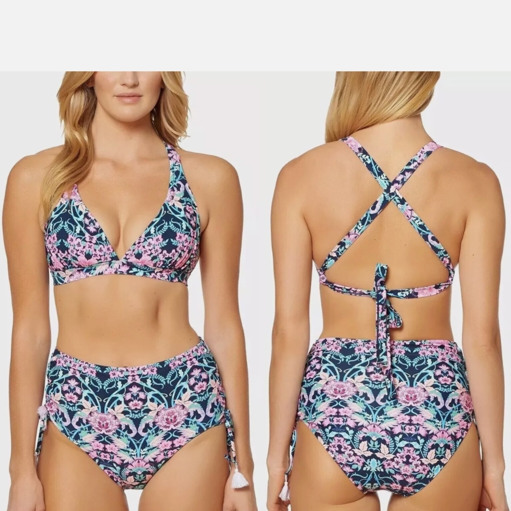Floral Pink and Blue Women's Swimwear